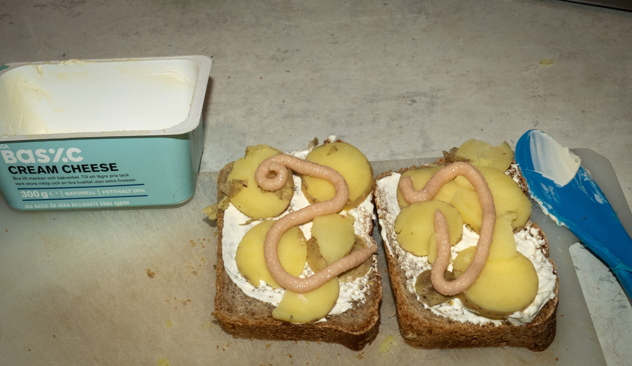 Kall potatis på mackorna